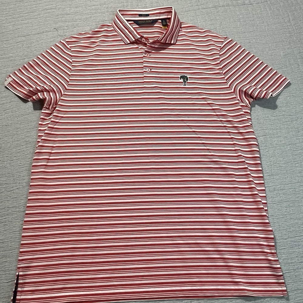 Polo Golf Ralph Lauren Performance Pro Fit Men's XL Red White Striped Golf Shirt